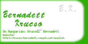 bernadett krucso business card